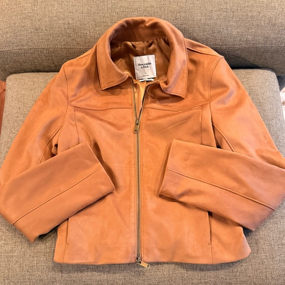 Abercrombie & Fitch slim zip vegan suede jacket - Picture 3 of 7